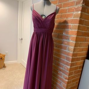 Beautiful chiffon raspberry gown NWT